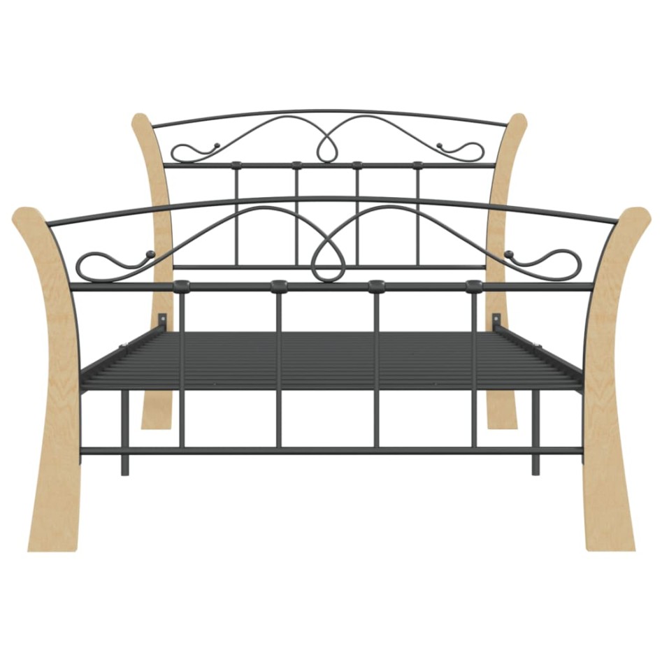 Estructura de cama de metal negro 100x200