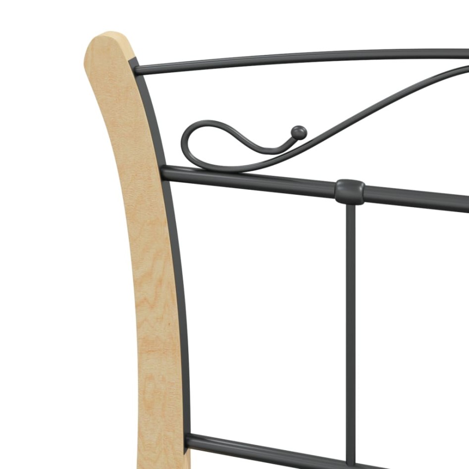 Estructura de cama de metal negro 100x200