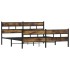 Estructura de cama sin colchón metal roble ahumado 180x200
