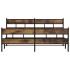 Estructura de cama sin colchón metal roble ahumado 180x200