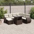 Set sofás de jardín 8 piezas y cojines ratán sintético