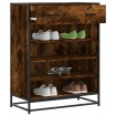Zapatero de madera y metal roble ahumado 75x38x97,5 cm