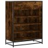 Zapatero de madera y metal roble ahumado 75x38x97,5