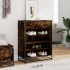 Zapatero de madera y metal roble ahumado 75x38x97,5