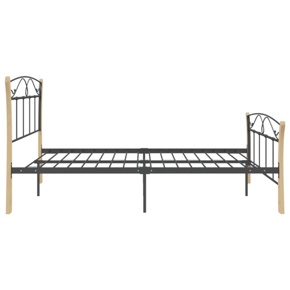 Estructura de cama de metal negra 140x200