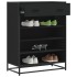 Zapatero de madera de ingeniería y metal negro 75x38x97,5