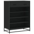 Zapatero de madera de ingeniería y metal negro 75x38x97,5