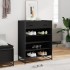 Zapatero de madera de ingeniería y metal negro 75x38x97,5