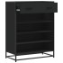 Zapatero de madera de ingeniería y metal negro 75x38x97,5