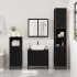 Armario baño madera ingeniería y metal negro 35x37,5x188,5