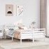 Estructura de cama con cabecero madera de pino blanco
