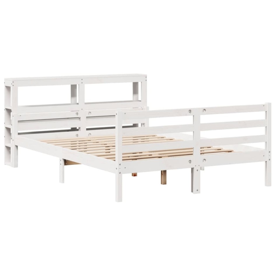 Estructura de cama con cabecero madera de pino blanco