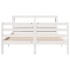 Estructura de cama con cabecero madera de pino blanco