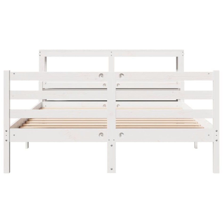 Estructura de cama con cabecero madera de pino blanco
