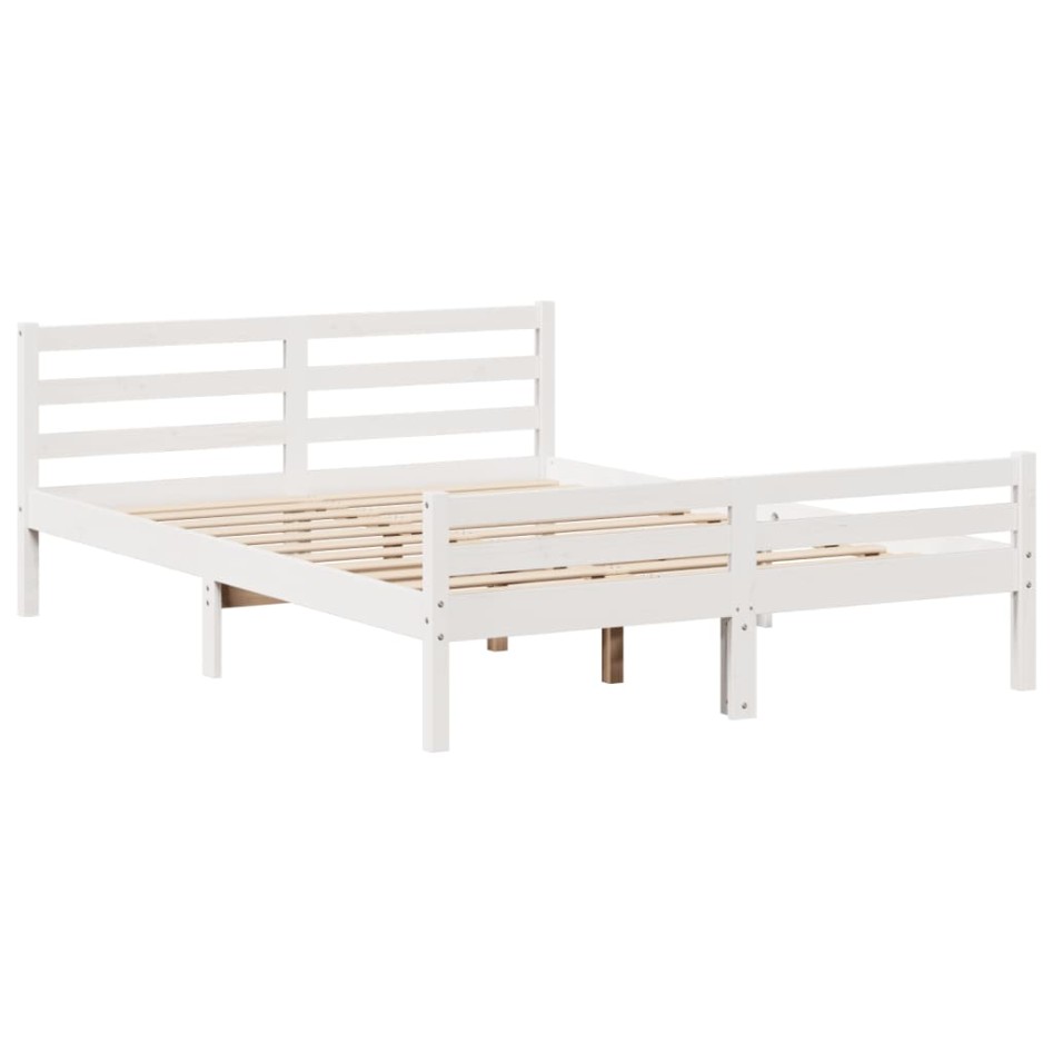Estructura de cama con cabecero madera de pino blanco
