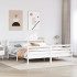 Estructura de cama con cabecero sin colchón blanco 200x200