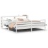 Estructura de cama con cabecero sin colchón blanco 200x200