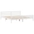 Estructura de cama con cabecero sin colchón blanco 200x200