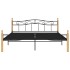 Estructura de cama metal y madera maciza de roble 200x200