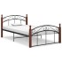 Estructura de cama metal y madera maciza de roble 120x200