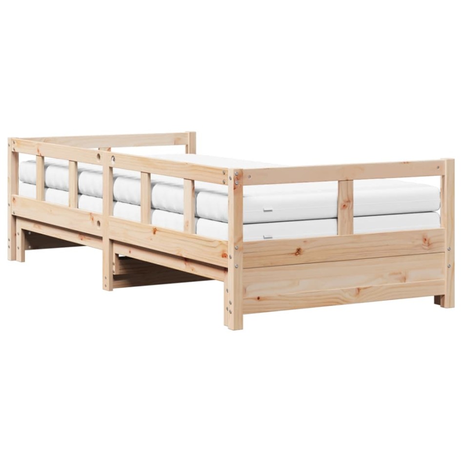 Sofá cama nido con colchones madera maciza de pino 90x190