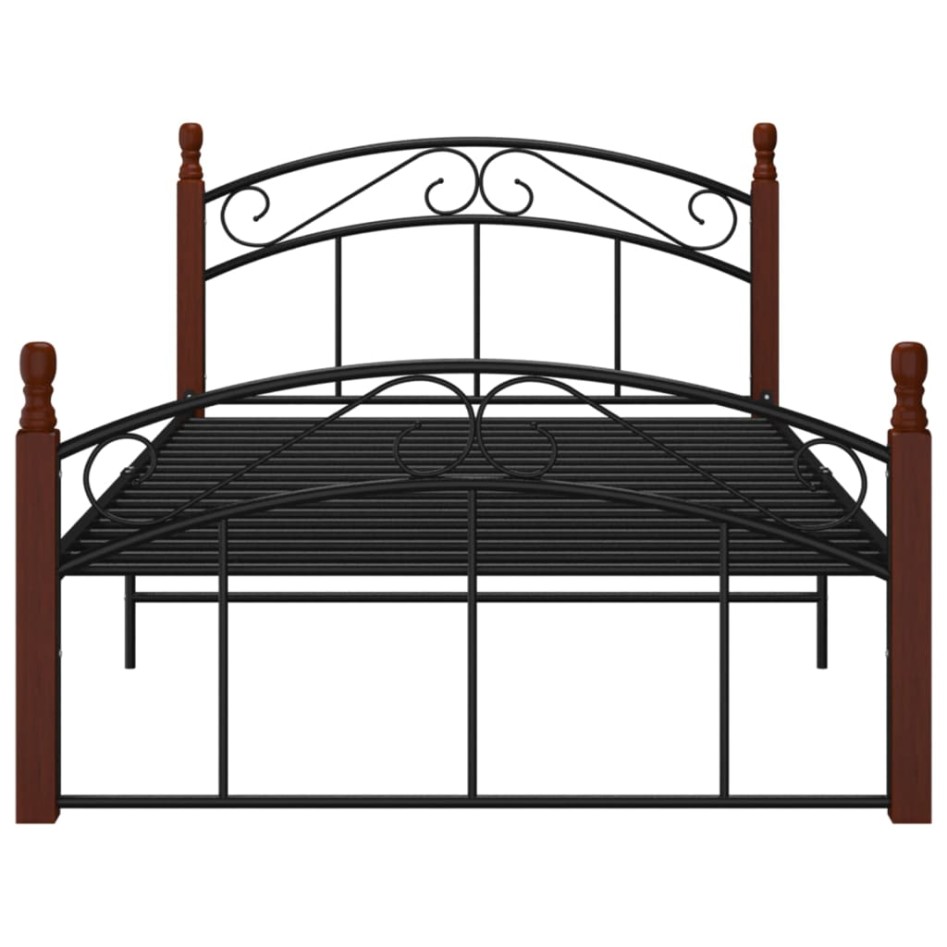Estructura de cama metal y madera maciza de roble 120x200