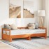 Sofá cama nido con colchones madera maciza marrón 90x190