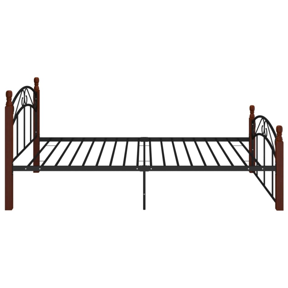 Estructura de cama metal y madera maciza de roble 120x200