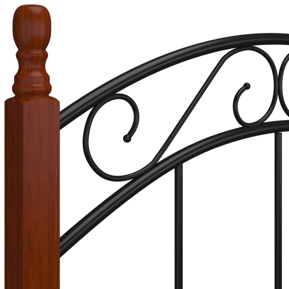 Estructura de cama metal y madera maciza de roble 120x200