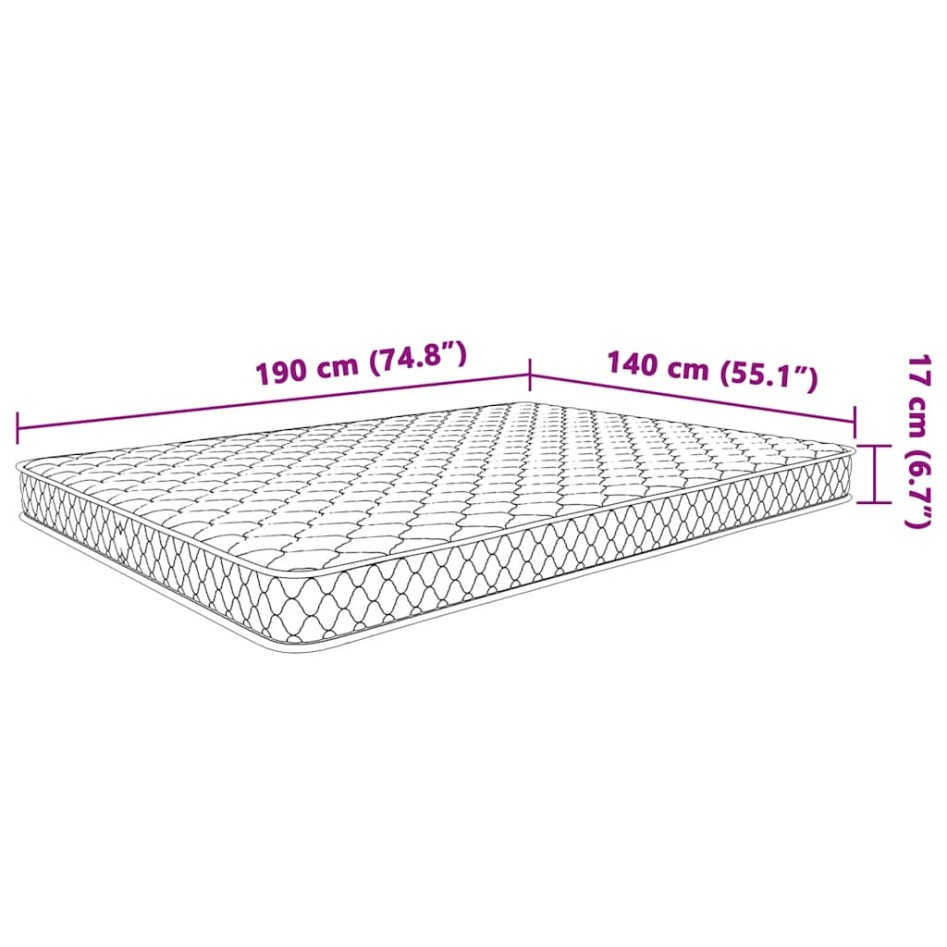 Colchón de espuma viscoelástica blanco 140x190x17