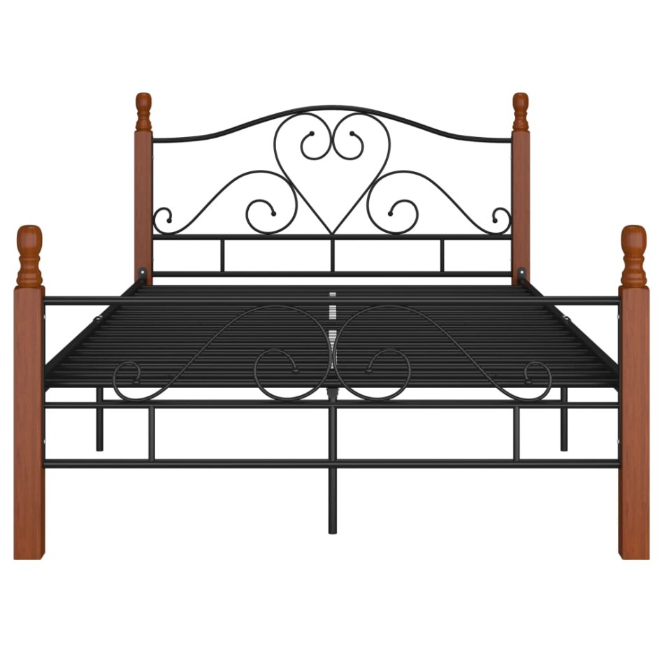 Estructura de cama de metal negro 120x200
