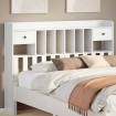 Cabecero de cama almacenaje madera maciza pino blanco 150 cm