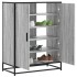 Zapatero madera de ingeniería y metal gris Sonoma 75x38x97,5