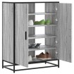 Zapatero madera de ingeniería y metal gris Sonoma 75x38x97,5 cm
