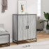 Zapatero madera de ingeniería y metal gris Sonoma 75x38x97,5