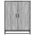 Zapatero madera de ingeniería y metal gris Sonoma 75x38x97,5