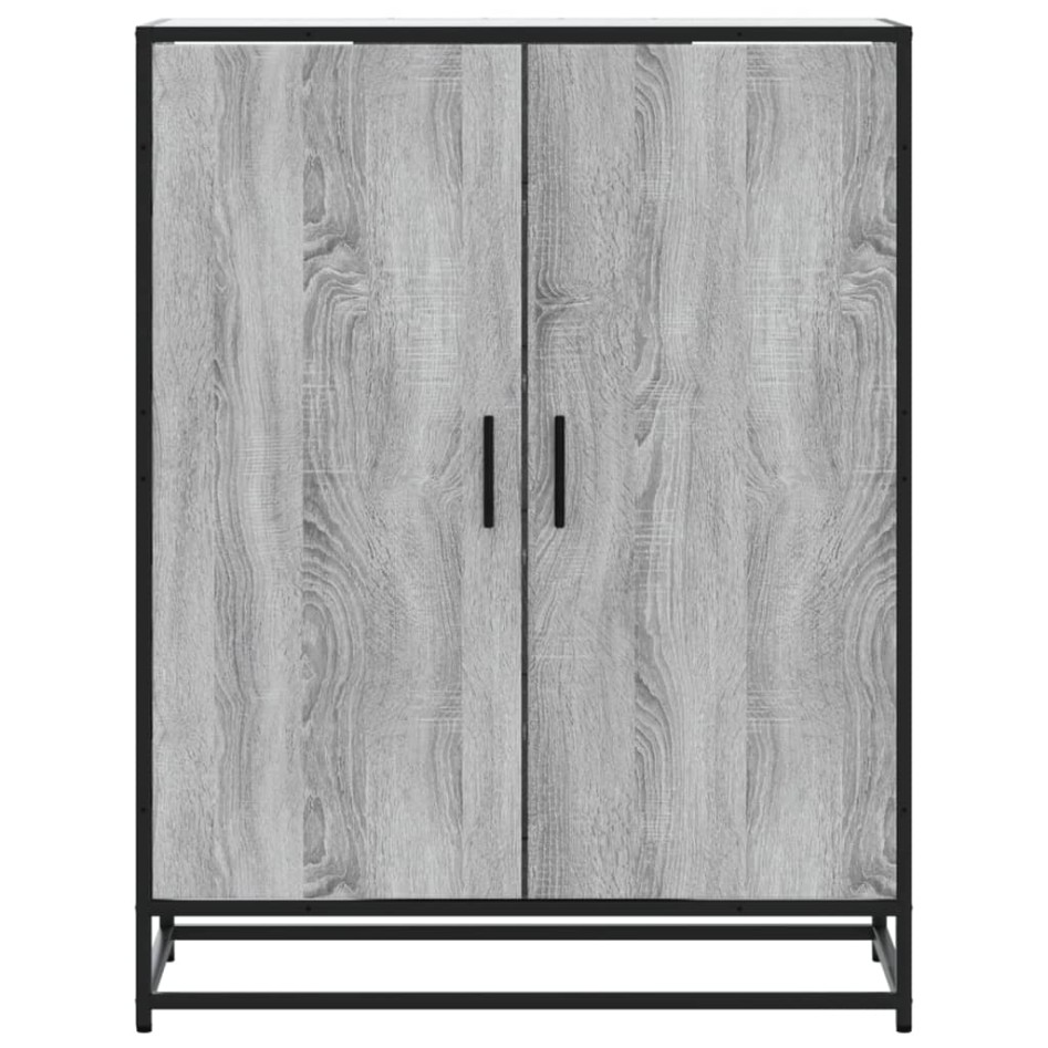 Zapatero madera de ingeniería y metal gris Sonoma 75x38x97,5