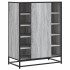 Zapatero madera de ingeniería y metal gris Sonoma 75x38x97,5
