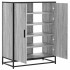 Zapatero madera de ingeniería y metal gris Sonoma 75x38x97,5