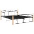 Estructura de cama metal y madera maciza de roble 160x200