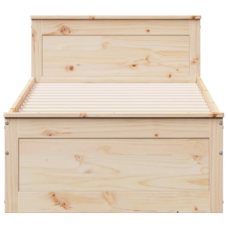 Cama con cabecero sin colchón madera maciza de pino 90x200