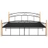 Estructura de cama metal y madera maciza de roble 160x200