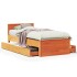 Cama con cabecero sin colchón madera de pino marrón 90x200