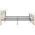Estructura de cama metal y madera maciza de roble 160x200