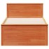 Cama con cabecero sin colchón madera de pino marrón 90x200
