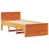 Cama con cabecero sin colchón madera de pino marrón 90x200