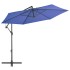 Sombrilla voladiza con poste de aluminio azul 300