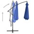Sombrilla voladiza con poste de aluminio azul 300