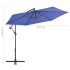 Sombrilla voladiza con poste de aluminio azul 300