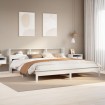 Estructura de cama sin colchón madera maciza blanca 200x200 cm